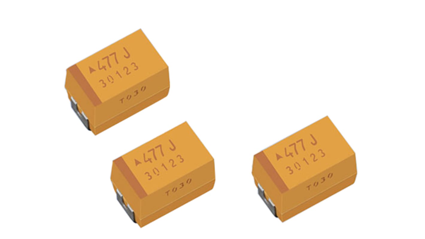 KYOCERA AVX Elektrolitikus kondenzátor, ±10% 47μF, 35V dc, rögzítés: SMD, ESR: 65mΩ, TPM sorozat