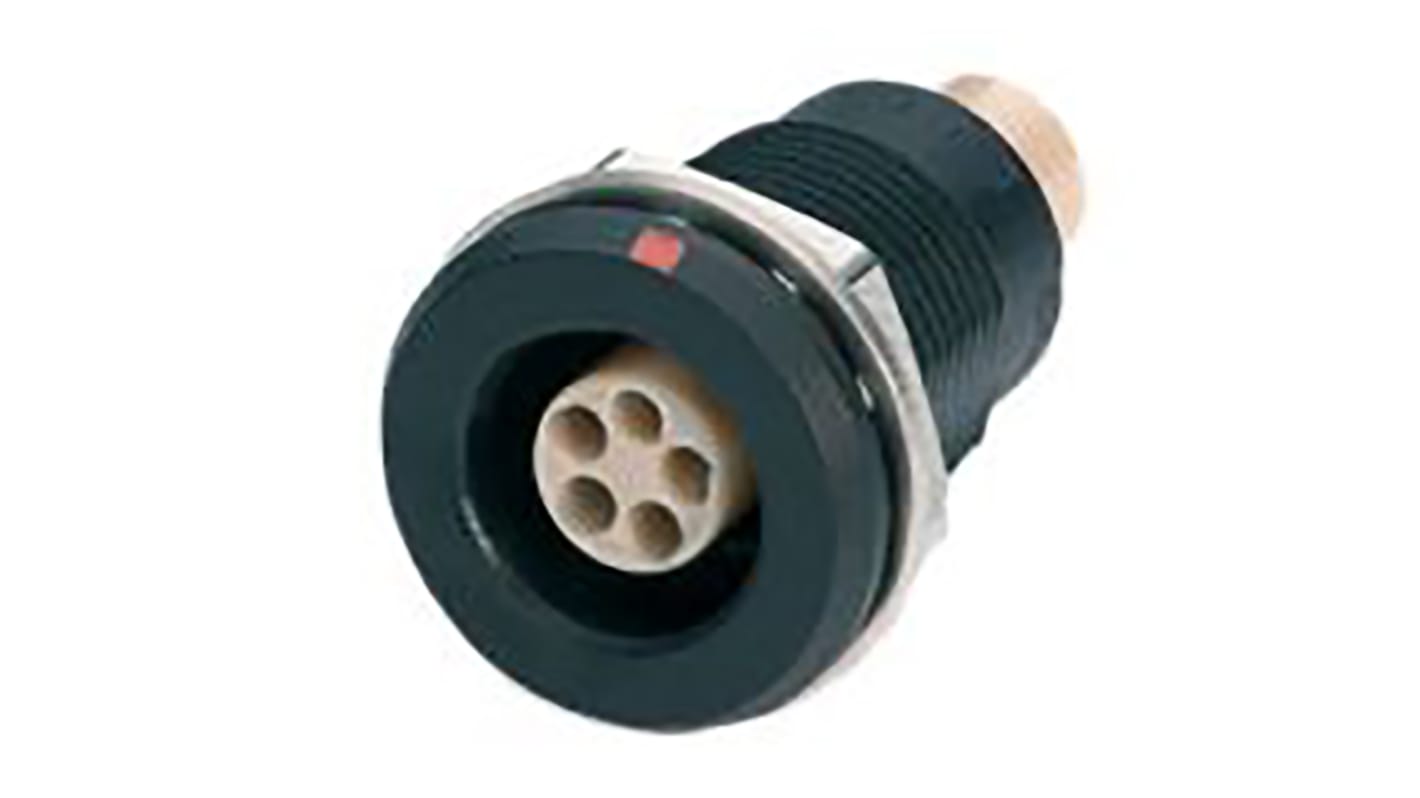 Conector circular Lemo hembra serie 0T de 5 vías macho, Montaje en Panel, IP66, IP68