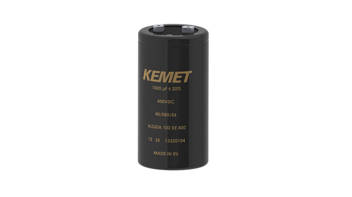 KEMET ALS70, Schraub Aluminium-Elektrolyt Kondensator 39000μF ±20% / 25V dc, Ø 36mm x 62mm, +85°C