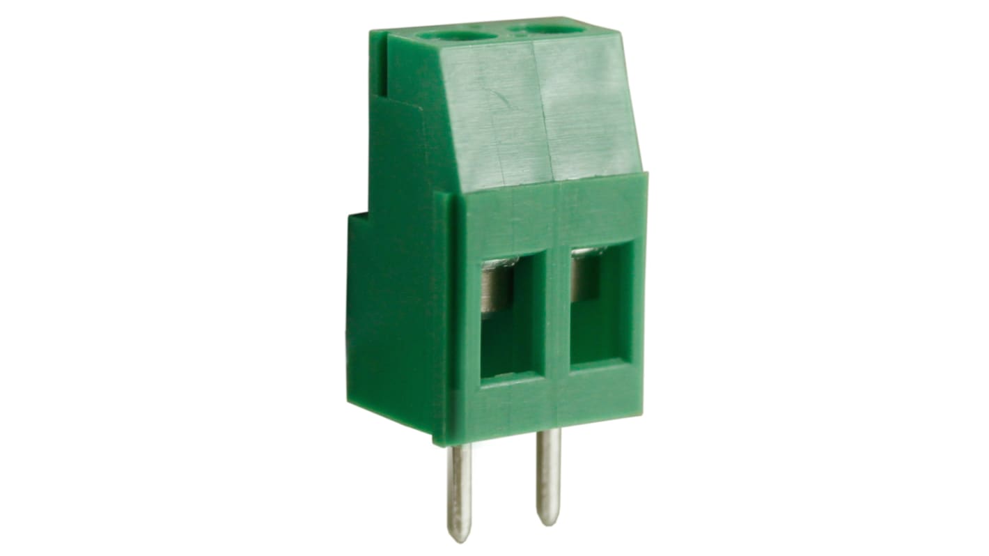 RS PRO PCB Terminal Block, 2-Contact, 5.08mm Pitch, Through Hole Mount, 1-Row, Screw Termination