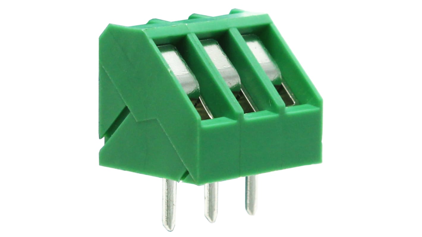 RS PRO PCB Terminal Block, 2-Contact, 5mm Pitch, Through Hole Mount, 1-Row, Screw Termination