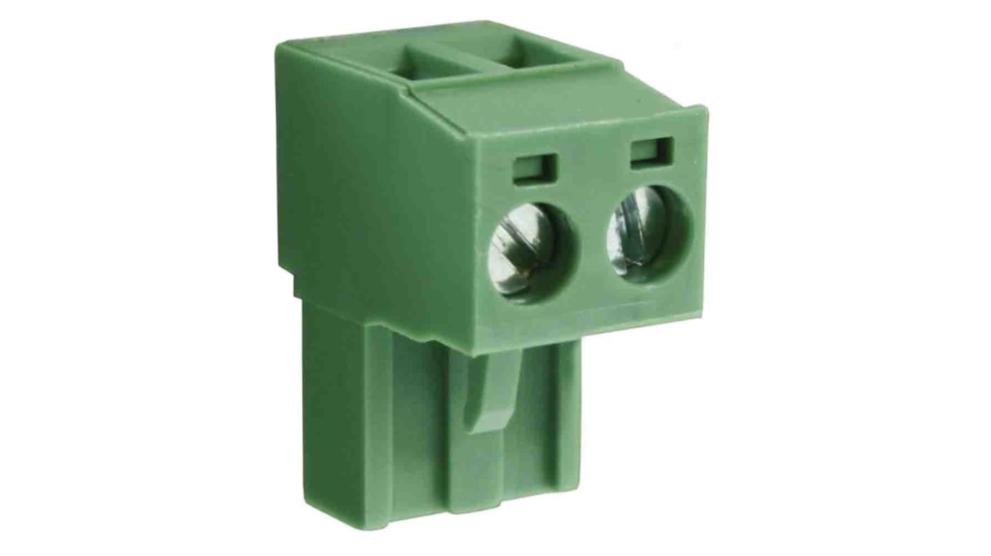 RS PRO 5.08mm Pitch 2 Way Pluggable Terminal Block, Plug, Through Hole, Screw Termination