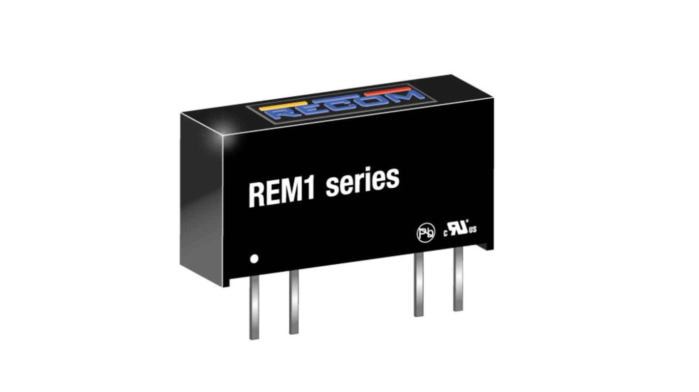 Recom DC-DCコンバータ Vout：5V dc 10.8 → 13.2 V dc, 1W, REM1-1205S