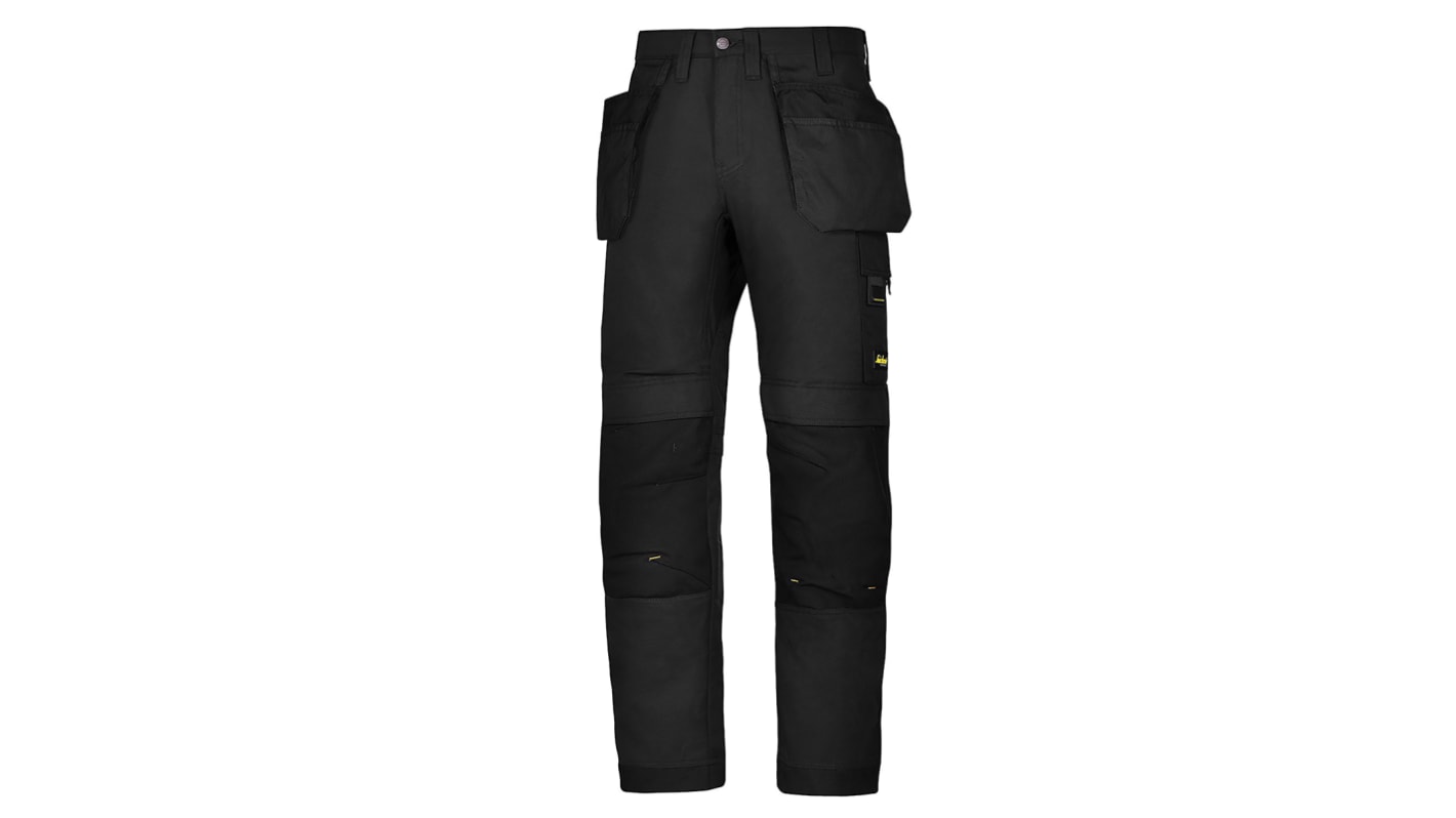 Snickers AllroundWork Black Men's Cotton, PA Work Trousers 35in, 88cm Waist