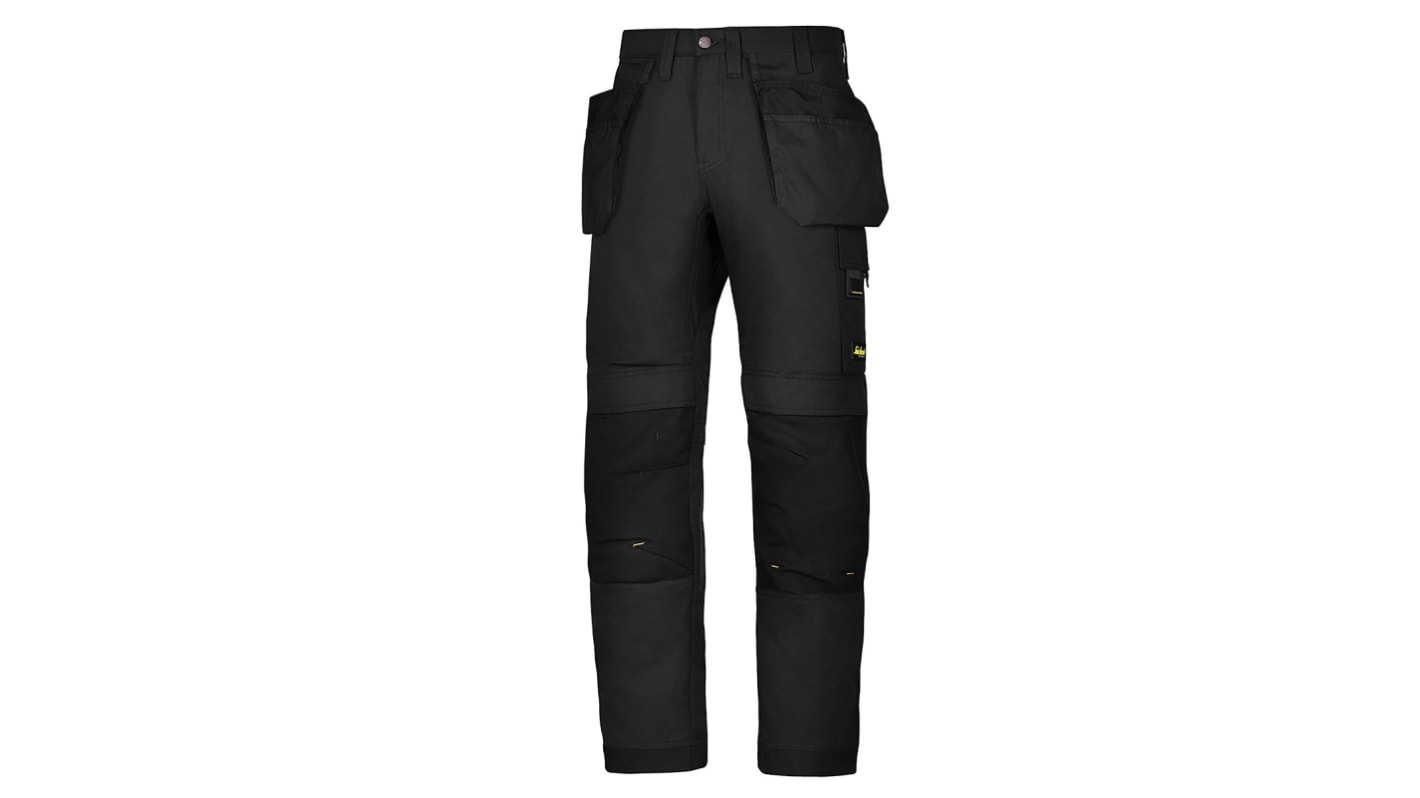 Snickers AllroundWork Black Men's Cotton, PA Work Trousers 33in, 88cm Waist