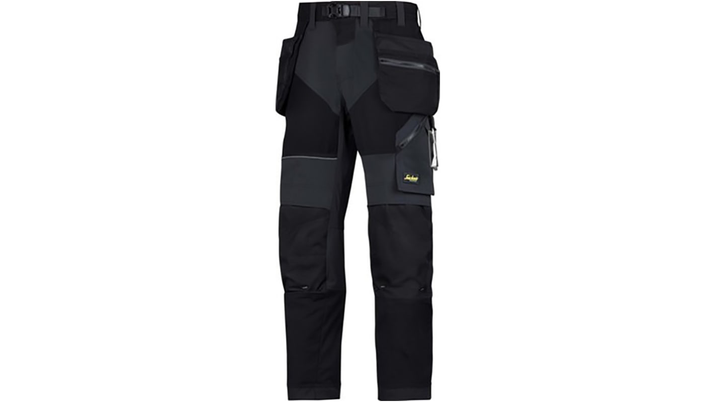 Pantalon de travail Snickers FlexiWork, 88cm Homme, Noir en Polyester