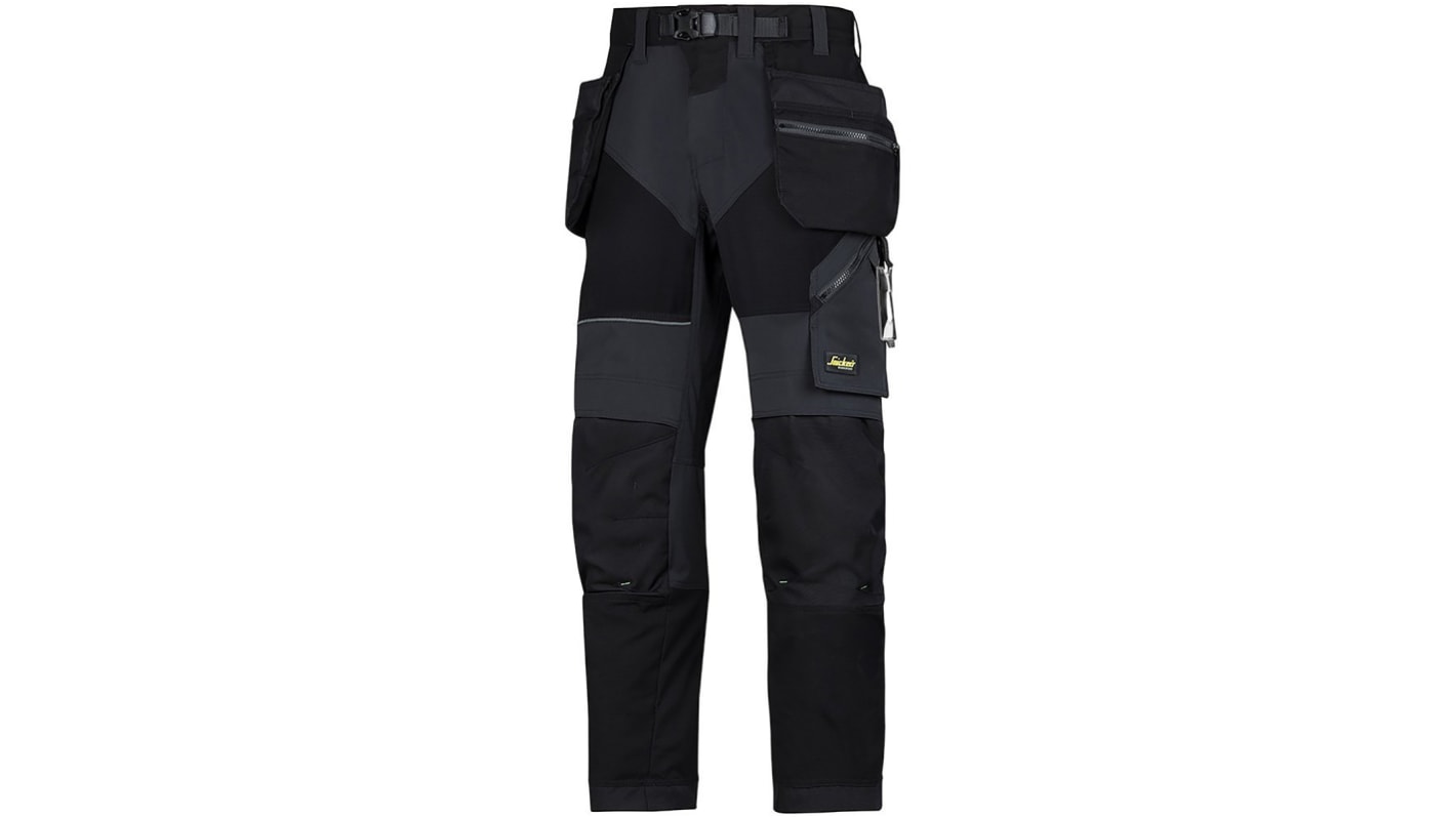 Pantalon de travail Snickers FlexiWork, 92cm Homme, Noir en Polyester