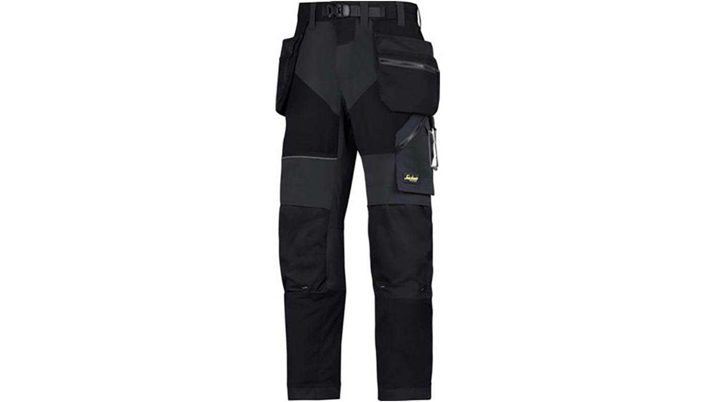 Pracovní kalhoty pánské, délka nohavice 32in, Černá, Polyester, řada: FlexiWork 31in 76cm