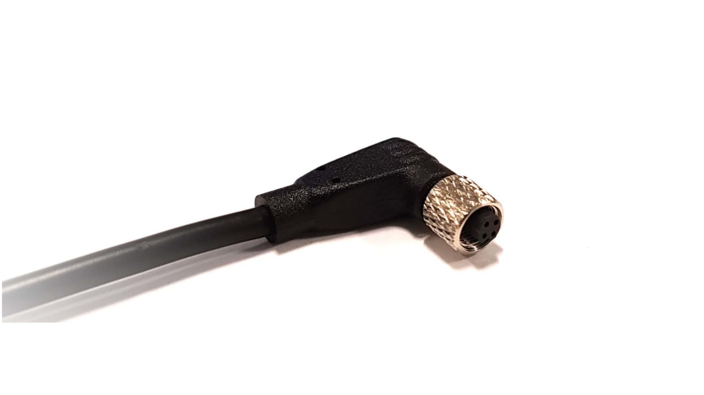 Cable de conexión Bulgin, con. A M5 Hembra, 4 polos, con. B Sin terminación, cod.: A, long. 1m, 60 V, 1 A, IP67