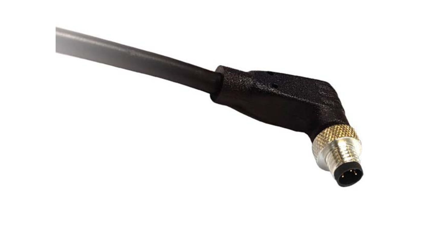 Bulgin Right Angle Male 4 way M5 to Unterminated Sensor Actuator Cable, 1m