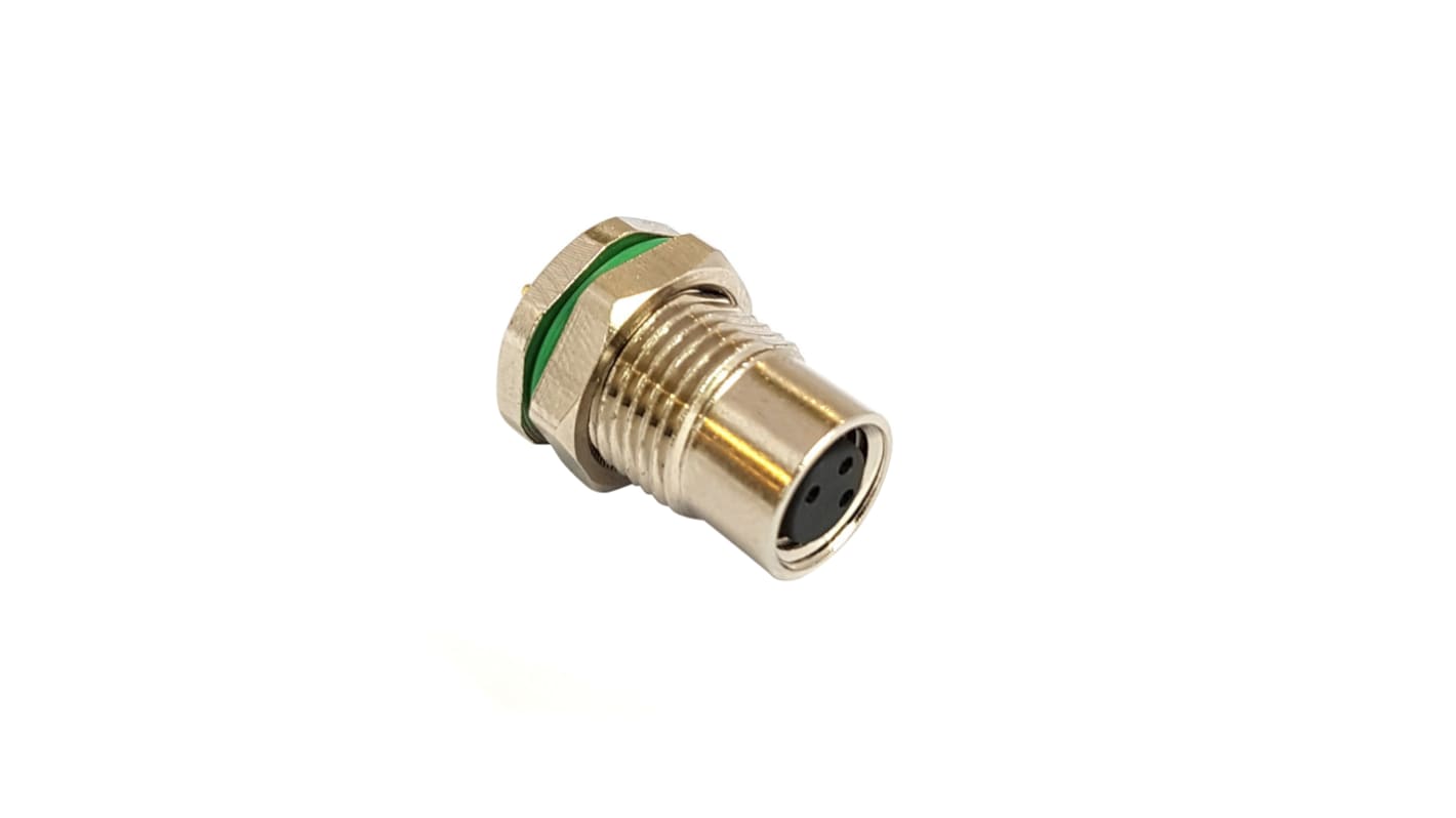 Bulgin Circular Connector, 4 Contacts, Rear Mount, M8 Connector, Socket, Female, IP67, Buccaneer M8 Series