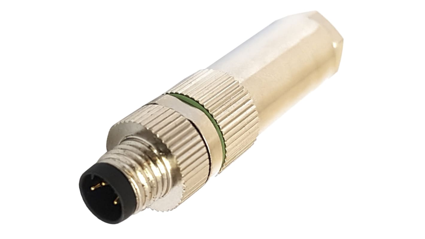 Bulgin Circular Connector, 4 Contacts, In-line, M8 Connector, Plug, Male, IP67, Buccaneer M5 Series