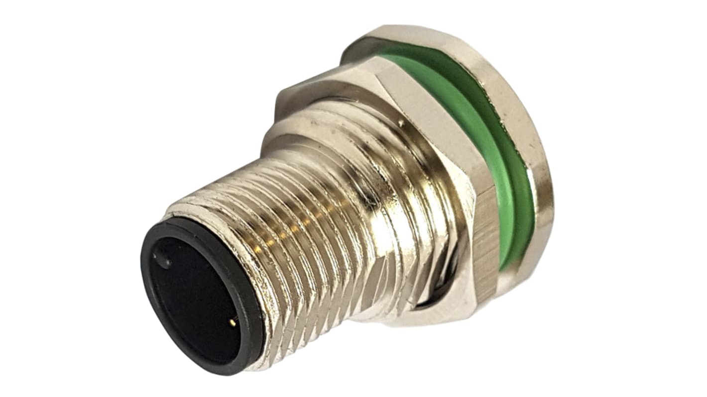 Bulgin Circular Connector, 12 Contacts, Rear Mount, M12 Connector, Socket, Male, IP67, Buccaneer M12 Series