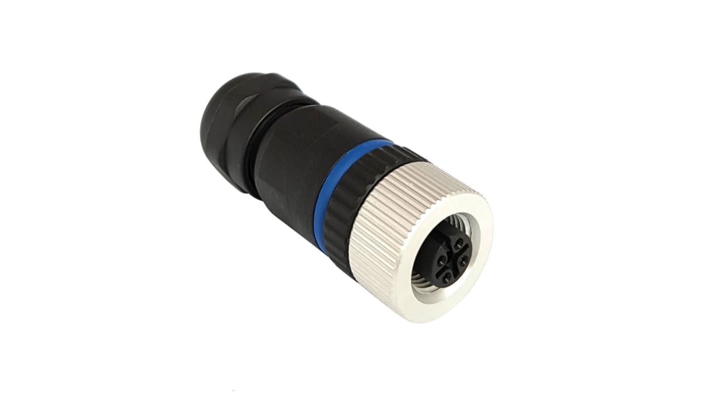 Bulgin Circular Connector, 8 Contacts, Panel Mount, M12 Connector, Socket, Female, IP67, Buccaneer M12 Series