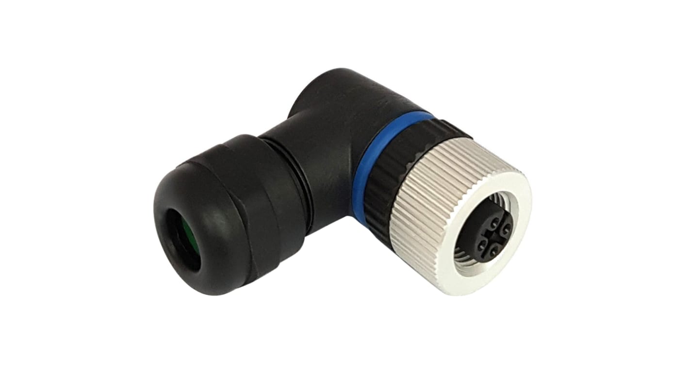 Bulgin Circular Connector, 4 Contacts, Cable Mount, M12 Connector, Socket, Female, IP67, Buccaneer M12 Series