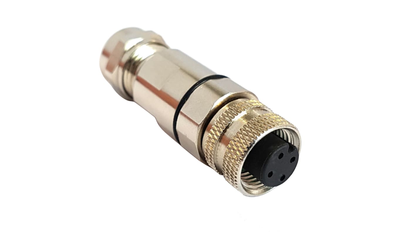 Bulgin Circular Connector, 3 Contacts, Panel Mount, M12 Connector, Socket, Female, IP67, Buccaneer M12 Series