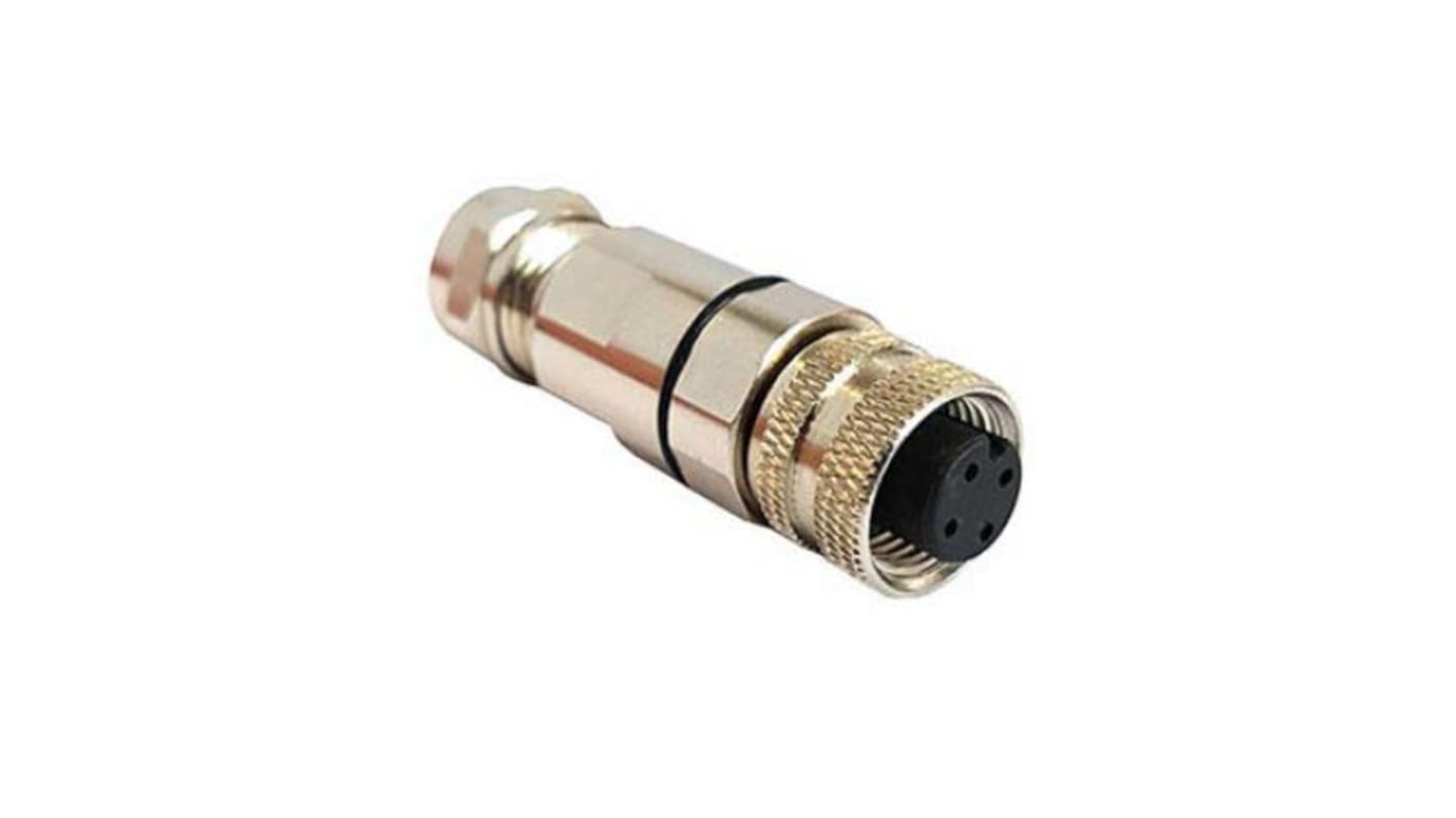 Bulgin Circular Connector, 8 Contacts, Panel Mount, M12 Connector, Socket, Female, IP67, Buccaneer M12 Series