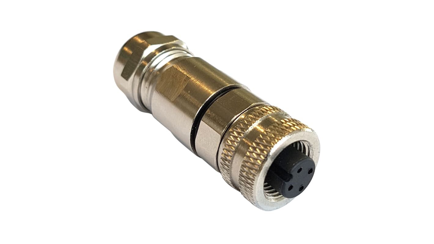 Bulgin Circular Connector, 4 Contacts, Cable Mount, M12 Connector, Socket, Female, IP67, Buccaneer M12 Series