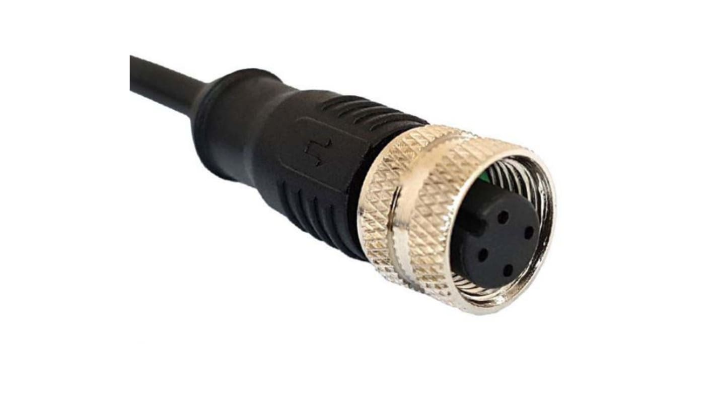 Cable de conexión Bulgin, con. A M12 Hembra, 12 polos, con. B Sin terminación, cod.: A, long. 1m, 30 V, 1,5 A, IP67