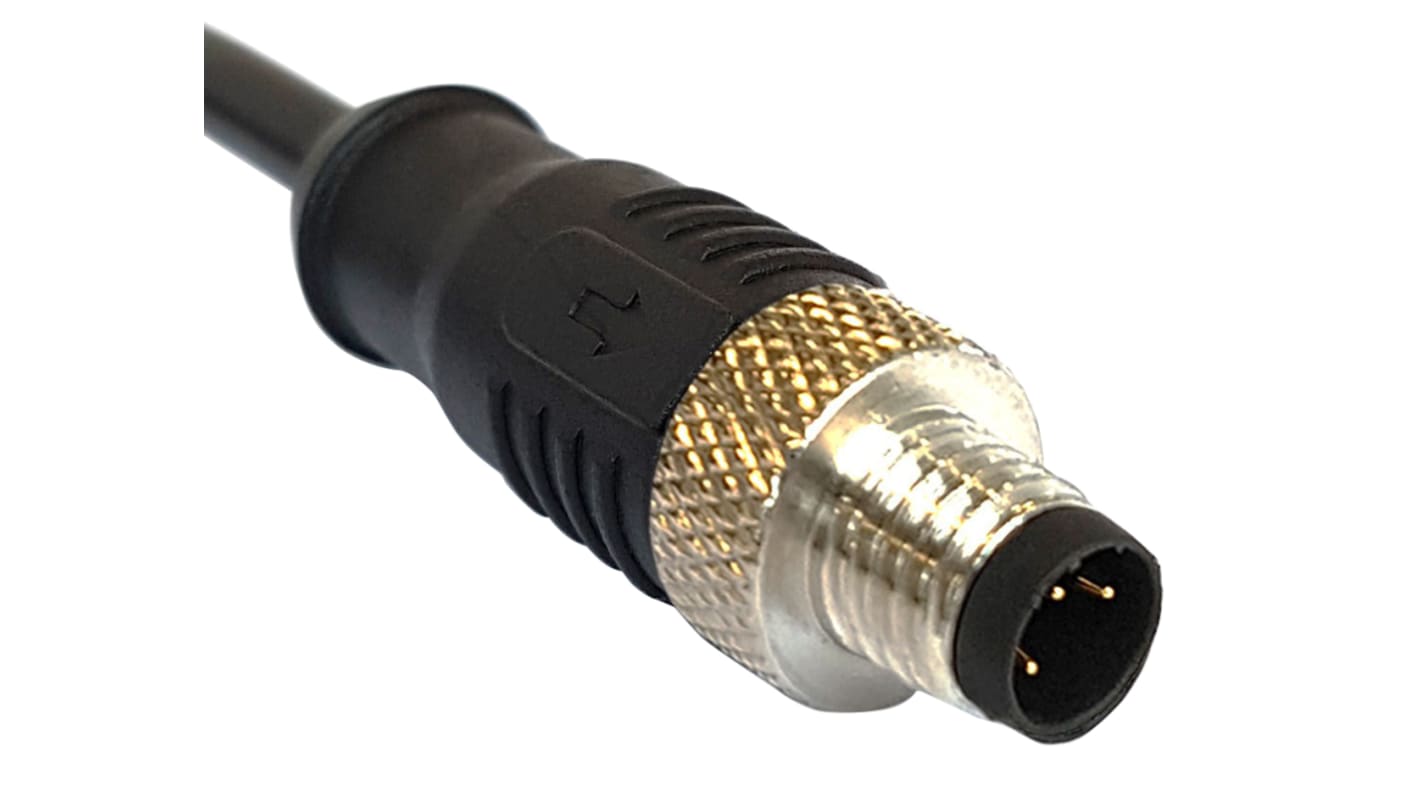 Cable de conexión Bulgin, con. A M12 Macho, 12 polos, con. B Sin terminación, cod.: A, long. 1m, 30 V, 1,5 A, IP67