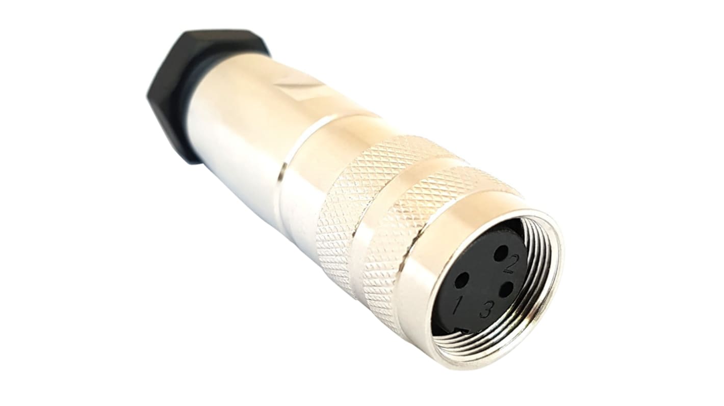 Bulgin Circular Connector, 3 Contacts, Cable Mount, M16 Connector, Socket, Female, IP67, Buccaneer M16 Series