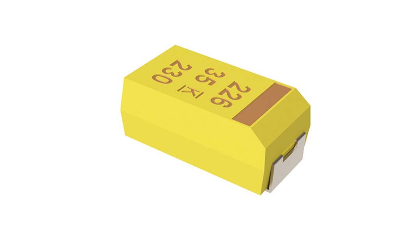 Condensador de tántalo Kemet T491A107M004AT, 100μF, ±20%, 4V dc, Montaje en Superficie, Encapsulado 3216 - 18, ESR 4Ω