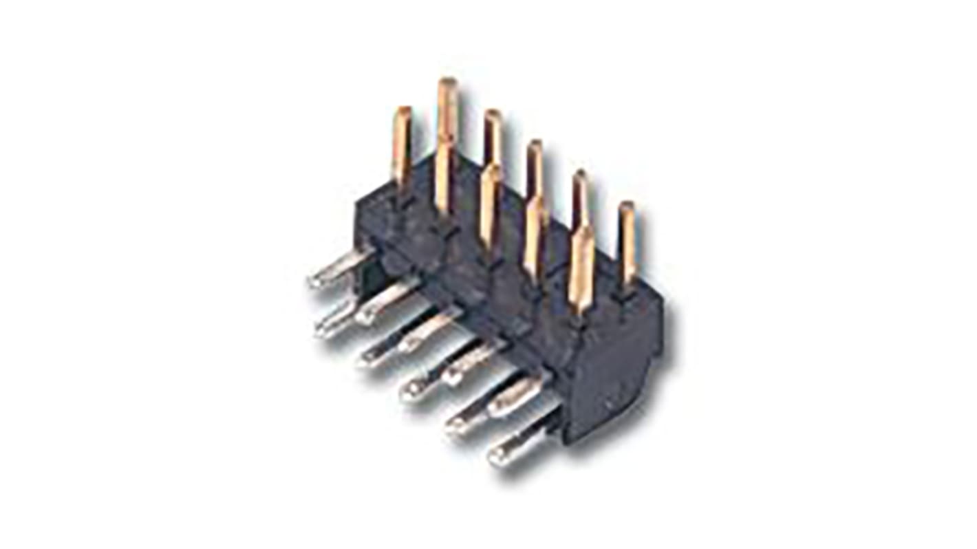 Regleta de pines Ángulo de 90° Molex serie Milli-Grid de 16 vías, 2 filas, paso 2.0mm, para soldar, Montaje en orificio