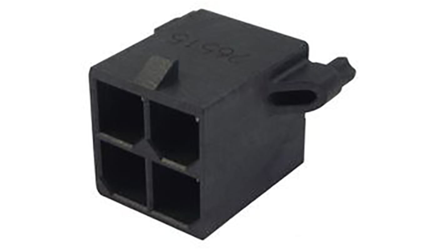 Conector macho para PCB Molex serie Mega-Fit de 4 vías, 2 filas, paso 5.7mm, para soldar, Montaje en orificio pasante