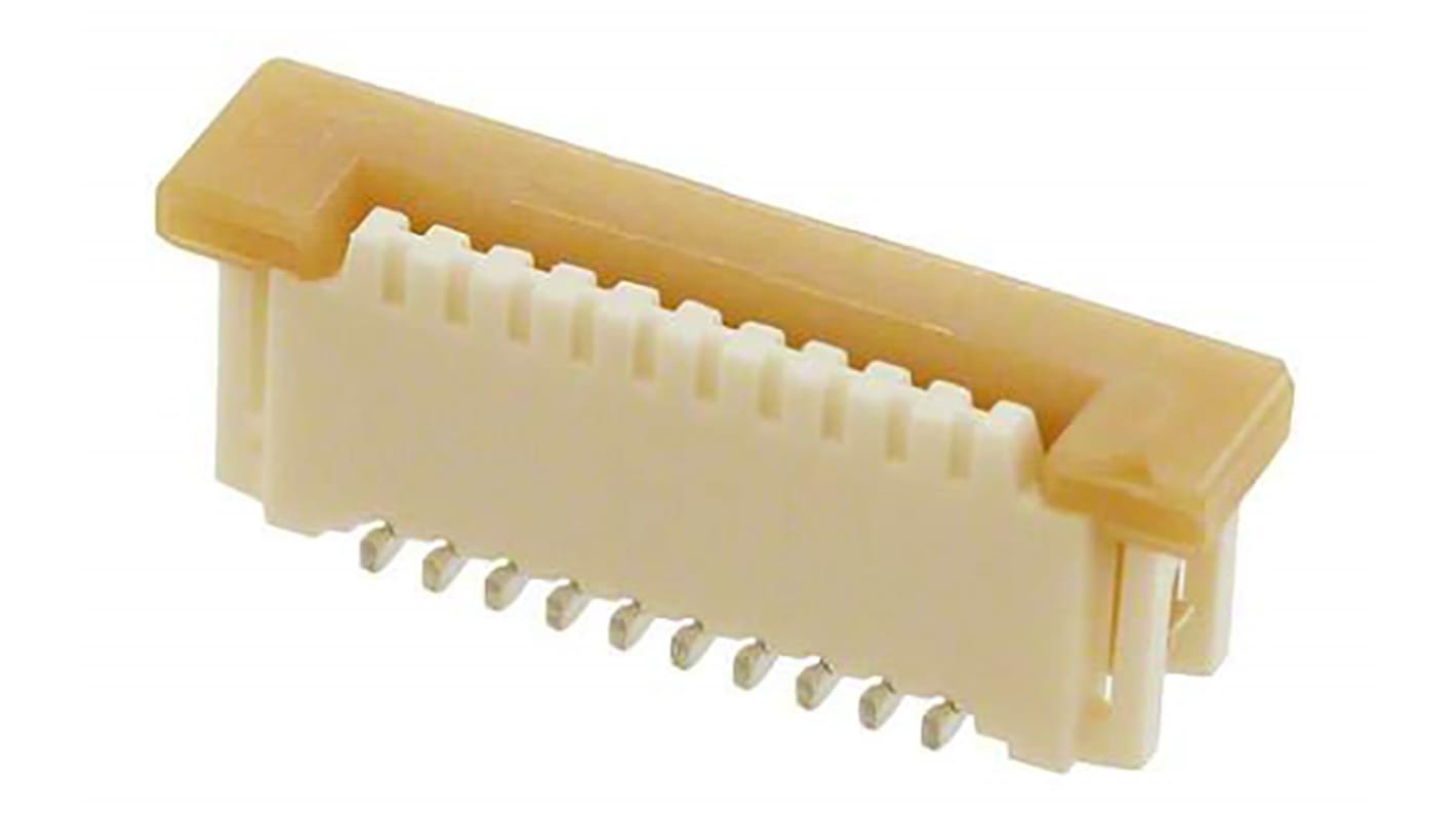 Connecteur FPC Molex série Easy-On, 10 Contacts pas 1mm, 1 Rangée(s), Femelle Verticale, montage SMT 52610