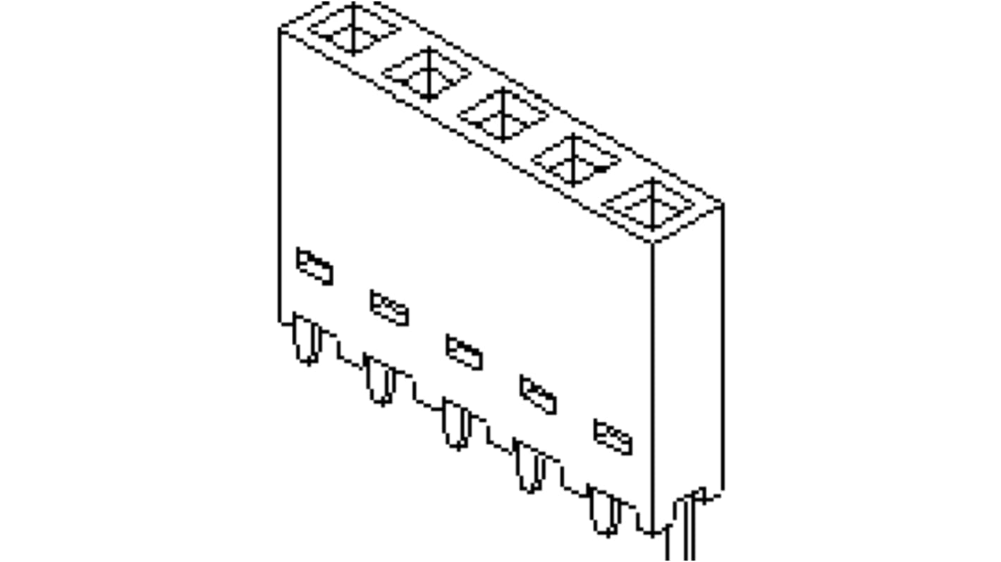Conector hembra para PCB Molex 90147, de 8 vías en 1 fila, paso 2.54mm, 350 V, 12A, Montaje en orificio pasante,