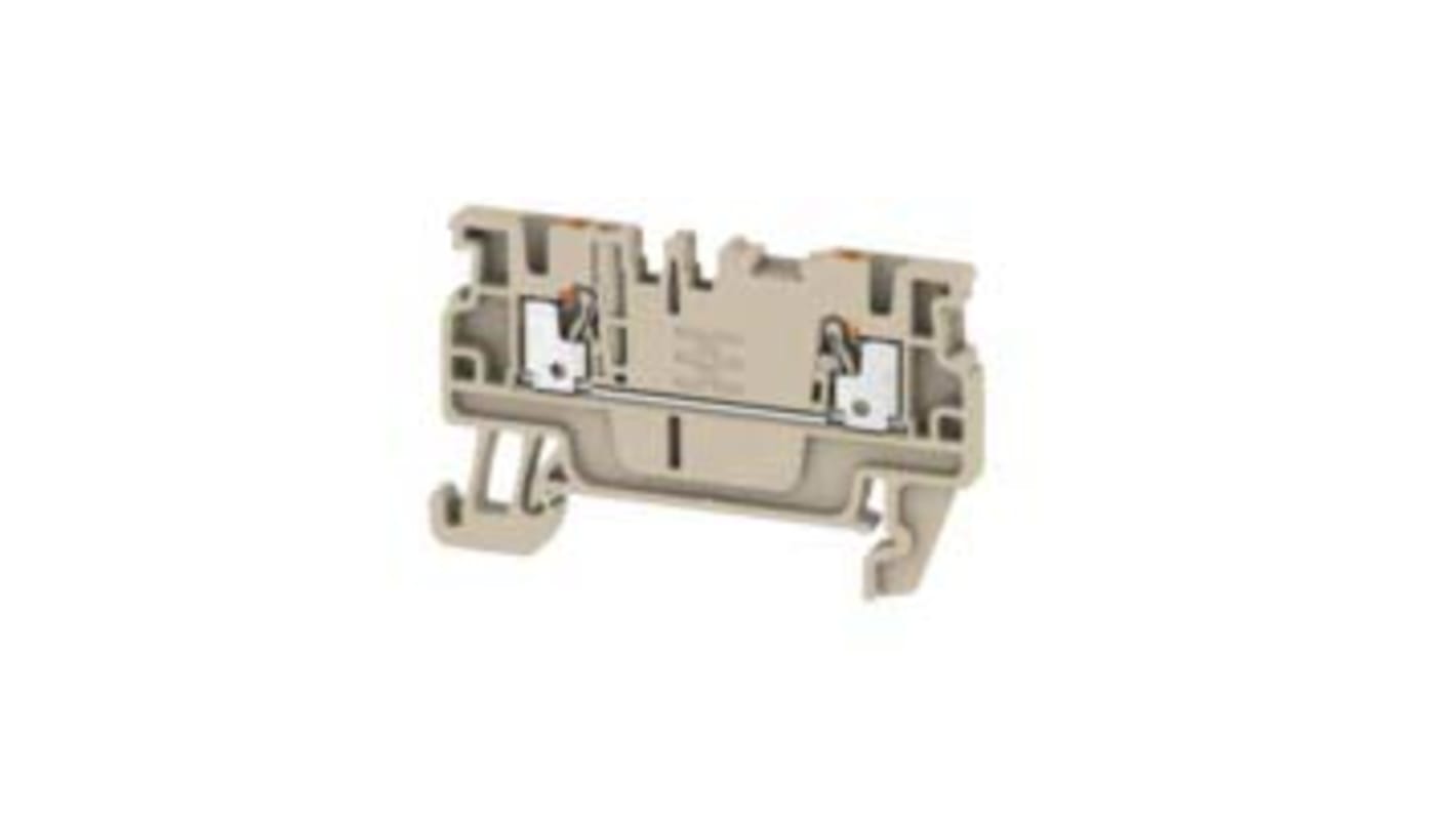 Weidmüller A Series Beige DIN Rail Terminal Block, 1.5mm², Single-Level, Push In Termination