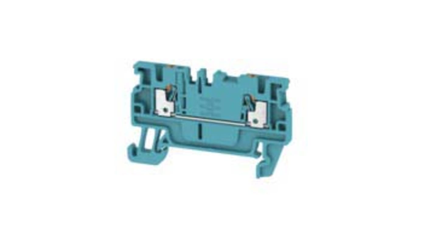 Bloc de jonction rail DIN Weidmüller A, 1.5mm², Enfichable, Bleu