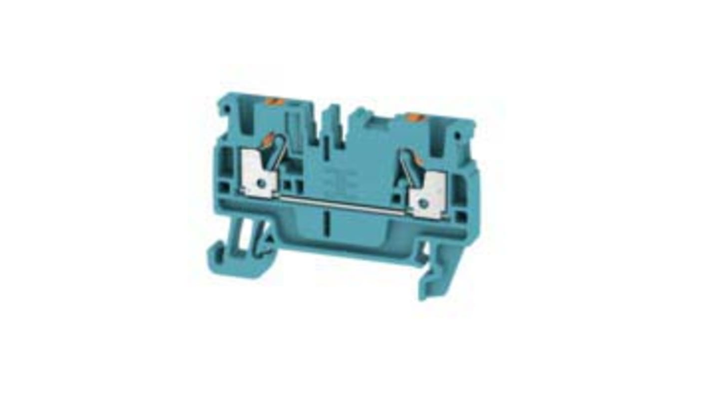 Weidmuller A Series Blue DIN Rail Terminal Block, 2.5mm², Single-Level, Push In Termination
