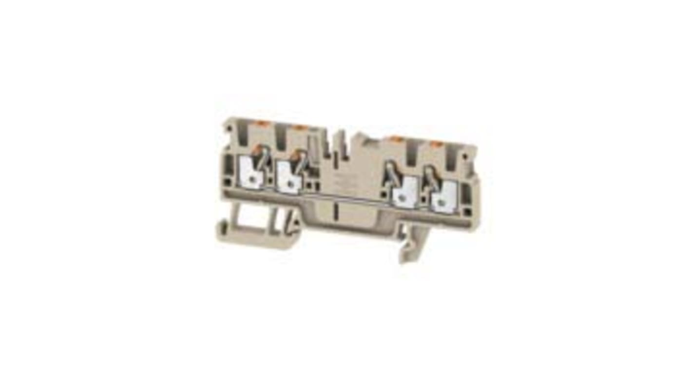 Bloc de jonction rail DIN Weidmuller A, 2.5mm², Enfichable, Beige