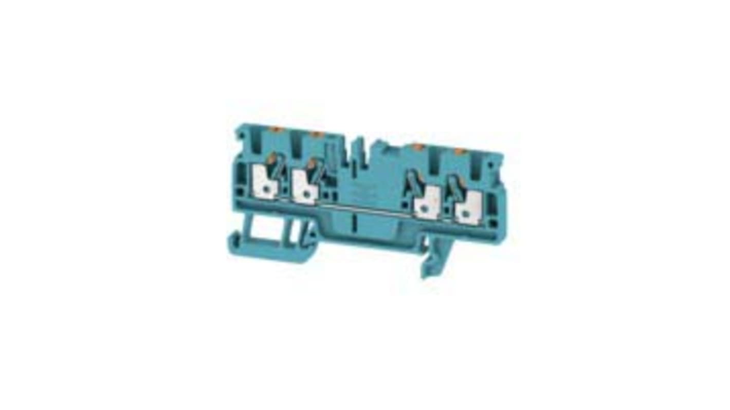 Bloc de jonction rail DIN Weidmüller A, 2.5mm², Enfichable, Bleu