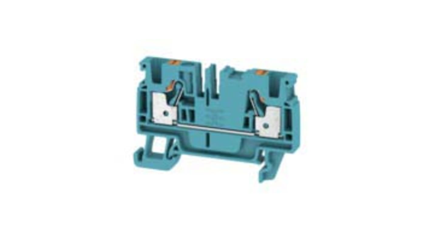 Bloc de jonction rail DIN Weidmuller A, 4mm², Enfichable, Bleu