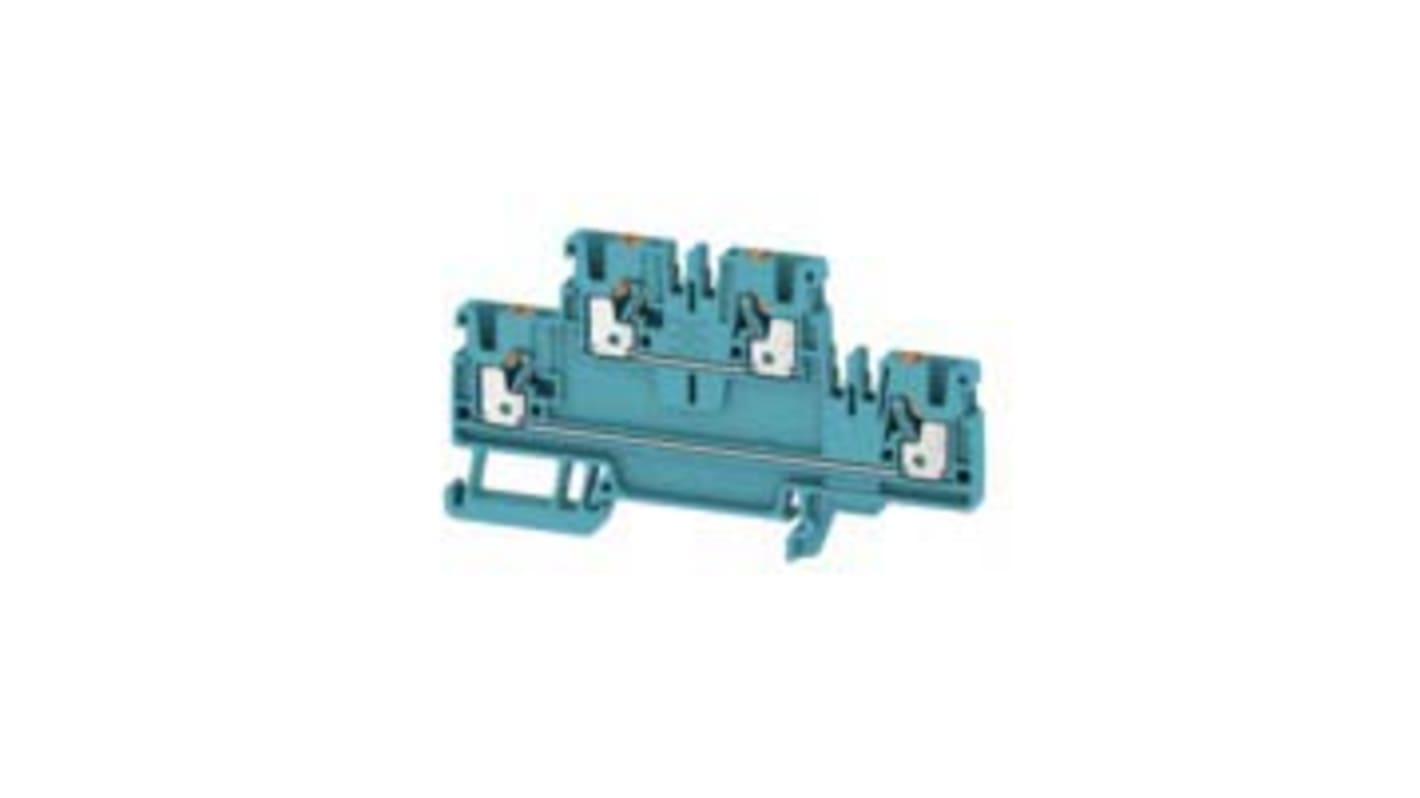 Bloc de jonction rail DIN Weidmuller A, 2.5mm², Enfichable, Bleu