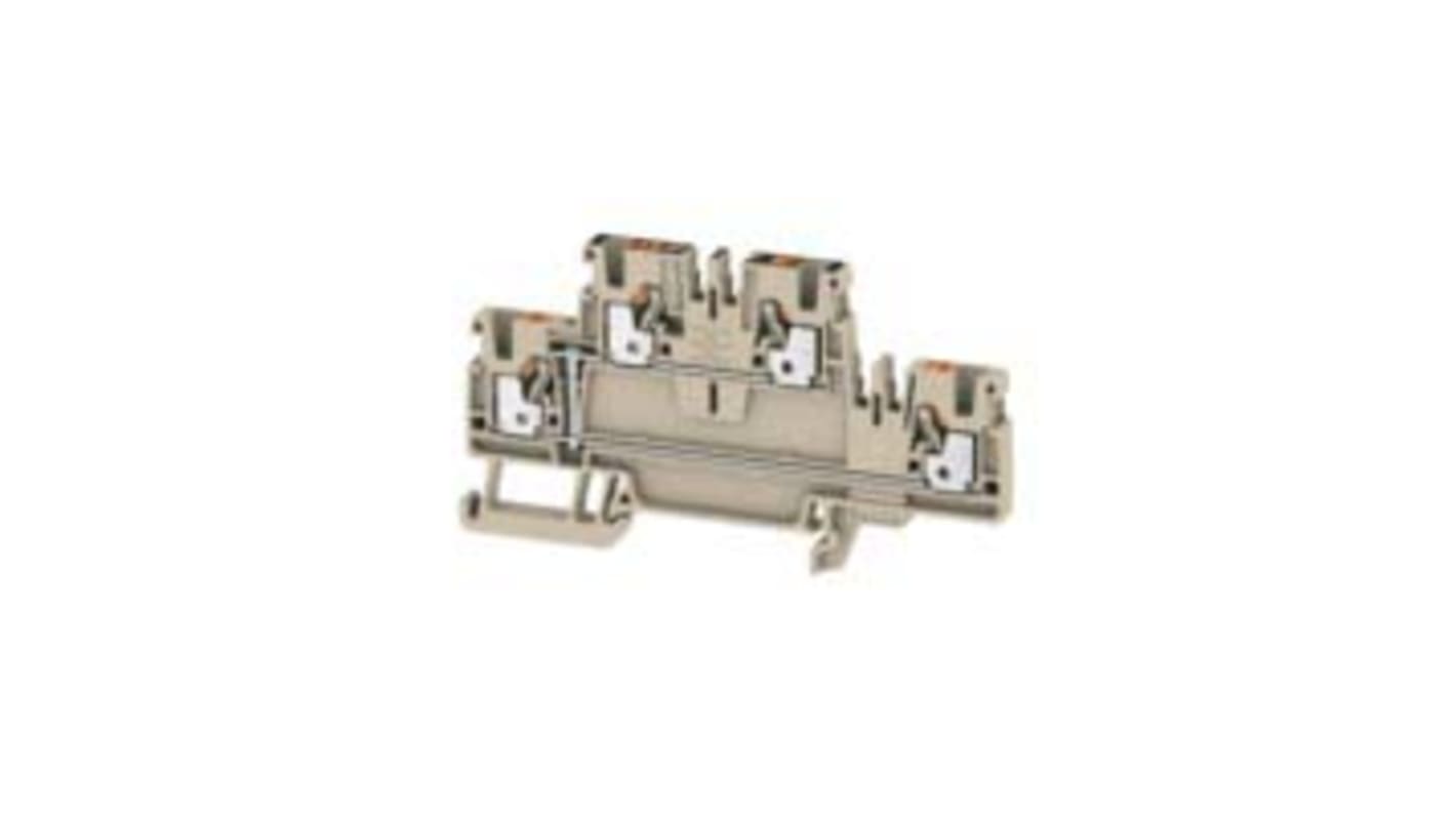 Weidmüller A Series Beige DIN Rail Terminal Block, 2.5mm², Double-Level, Push In Termination