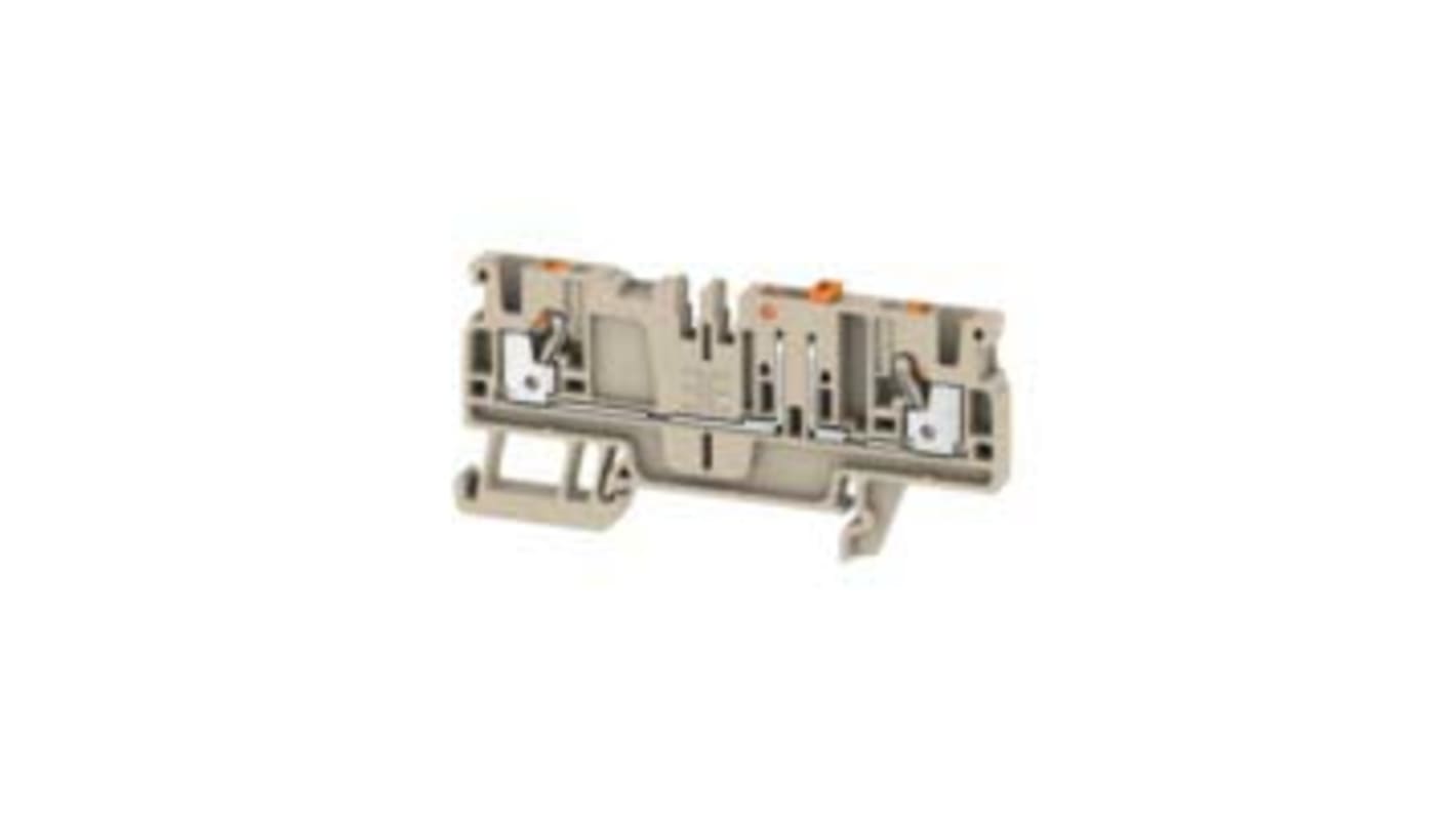 Bloc de jonction rail DIN Weidmüller A, 2.5mm², Enfichable, Beige