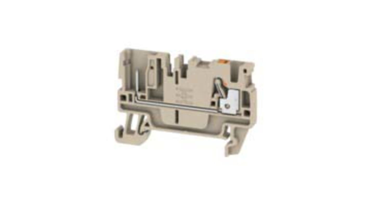 Bloc de jonction rail DIN Weidmüller A, 2.5mm², Enfichable, Beige