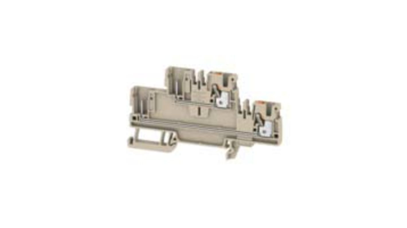 Weidmuller A Series Beige DIN Rail Terminal Block, 2.5mm², Double-Level, Push In Termination