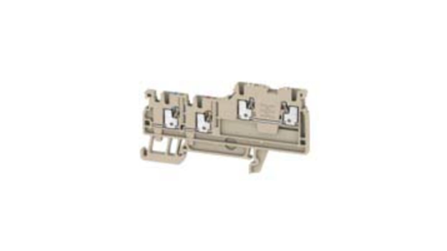 Bloc de jonction rail DIN Weidmüller A, 1.5mm², Enfichable, Beige