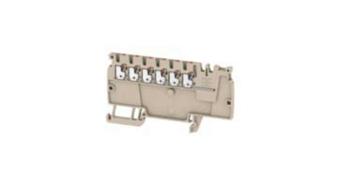 Bloc de jonction rail DIN Weidmüller A, 1.5mm², Enfichable, Beige