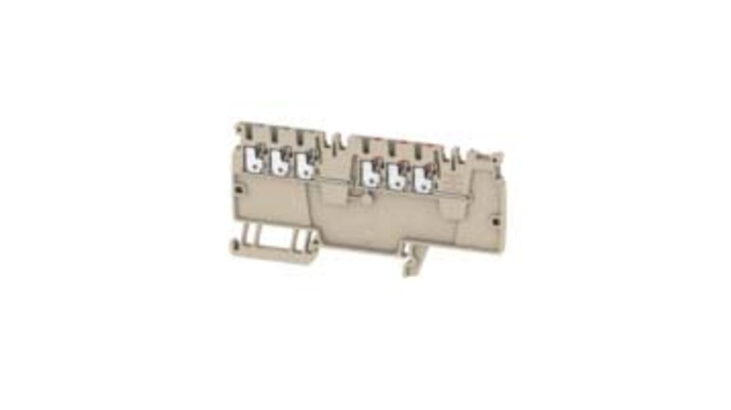 Weidmüller A Series Beige DIN Rail Terminal Block, 1.5mm², Single-Level, Push In Termination