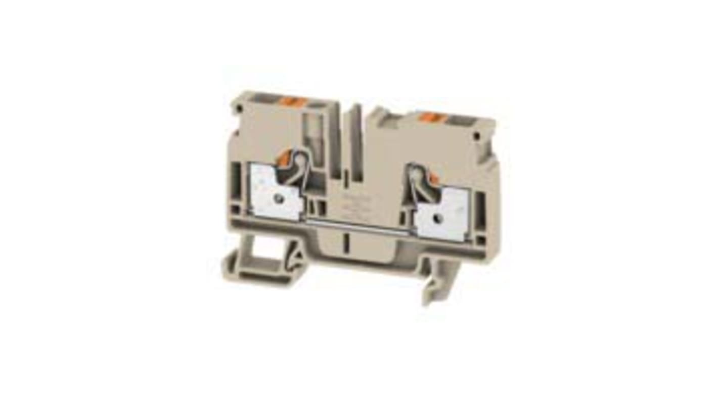 Weidmuller A Series Beige DIN Rail Terminal Block, 6mm², Single-Level, Push In Termination