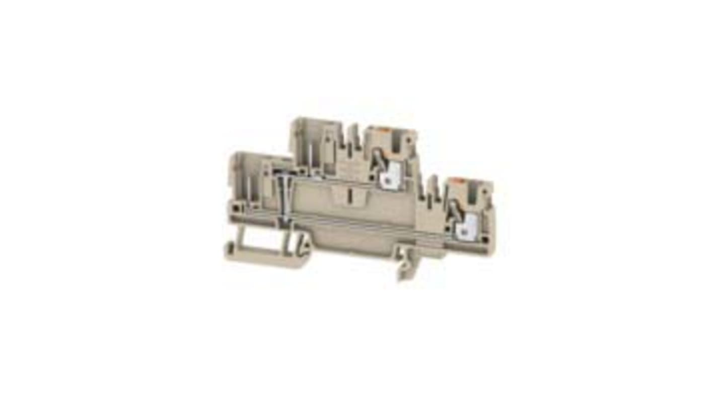 Weidmuller A Series Beige DIN Rail Terminal Block, 2.5mm², Double-Level, Push In Termination