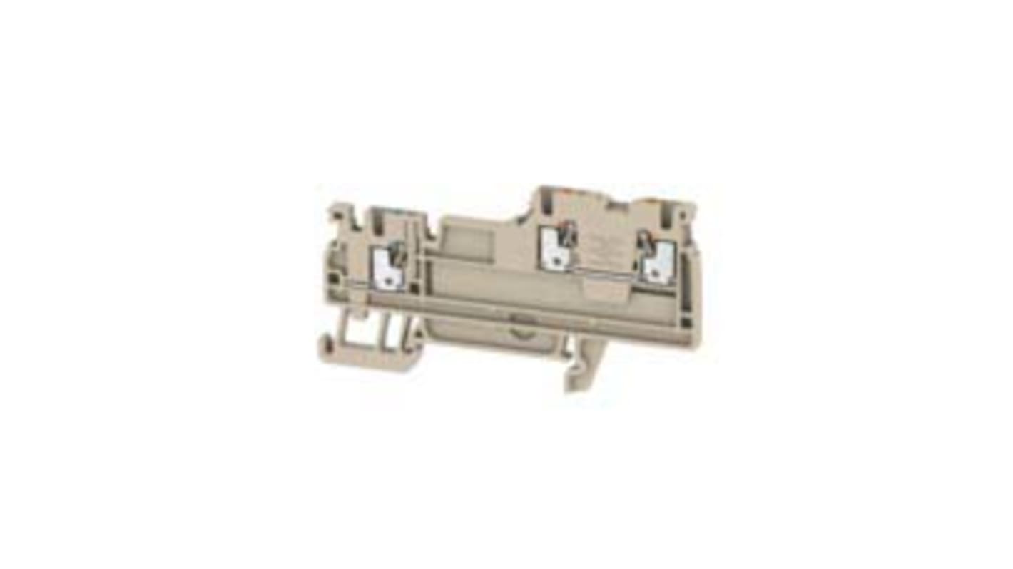 Weidmüller A Series Beige DIN Rail Terminal Block, 1.5mm², Double-Level, Push In Termination