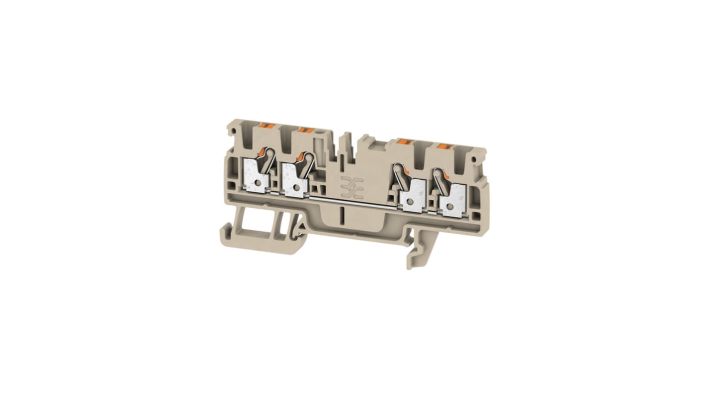 Weidmüller A Series Beige DIN Rail Terminal Block, 2.5mm², Single-Level, Push In Termination