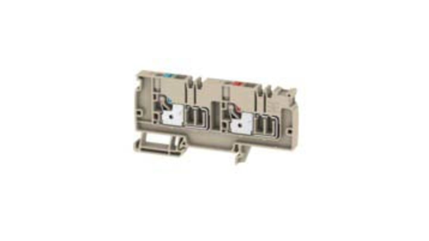 Weidmuller A Series Beige DIN Rail Terminal Block, 6mm², Single-Level, Push In Termination