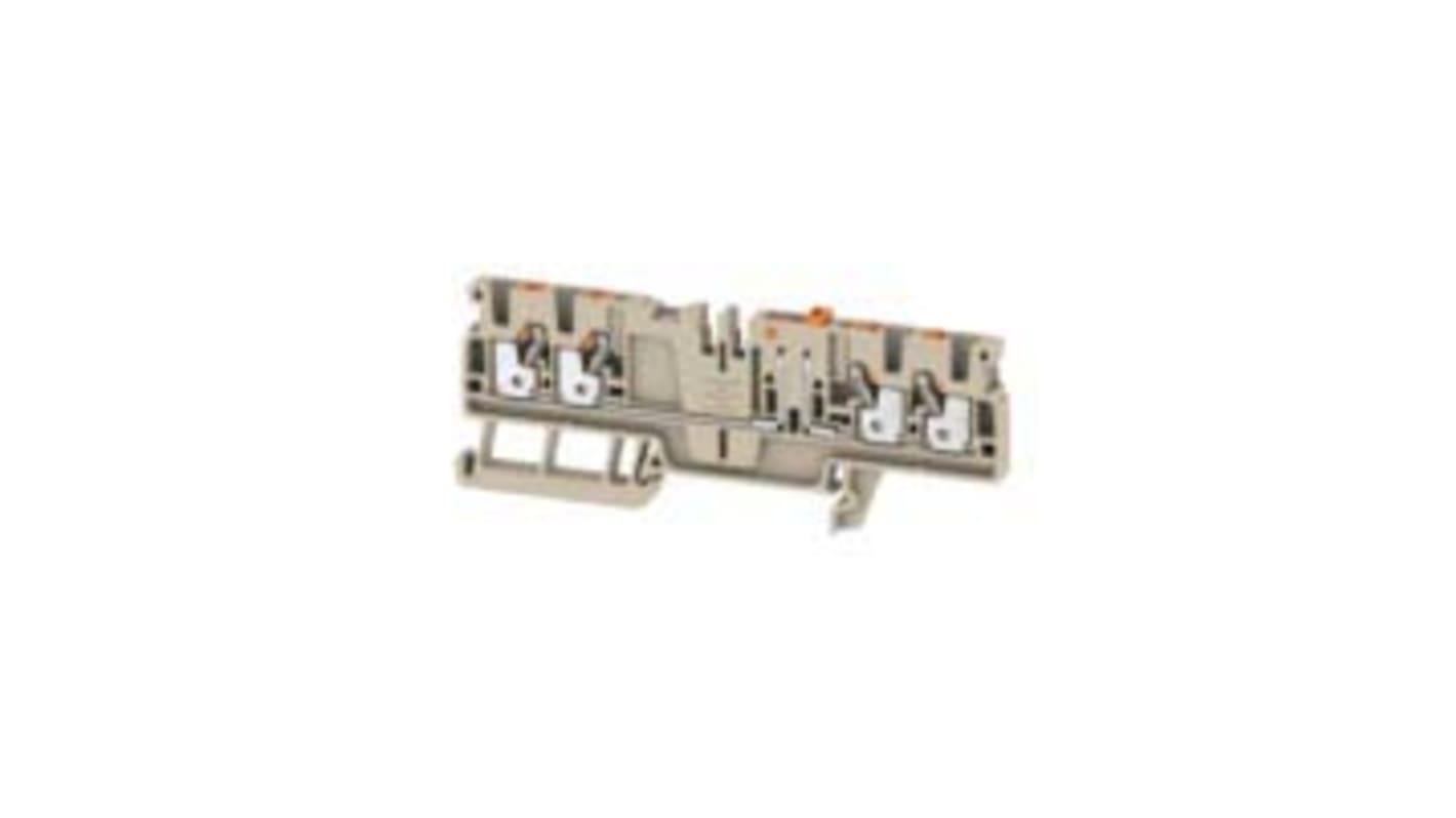 Weidmüller A Series Beige DIN Rail Terminal Block, 2.5mm², Single-Level, Push In Termination